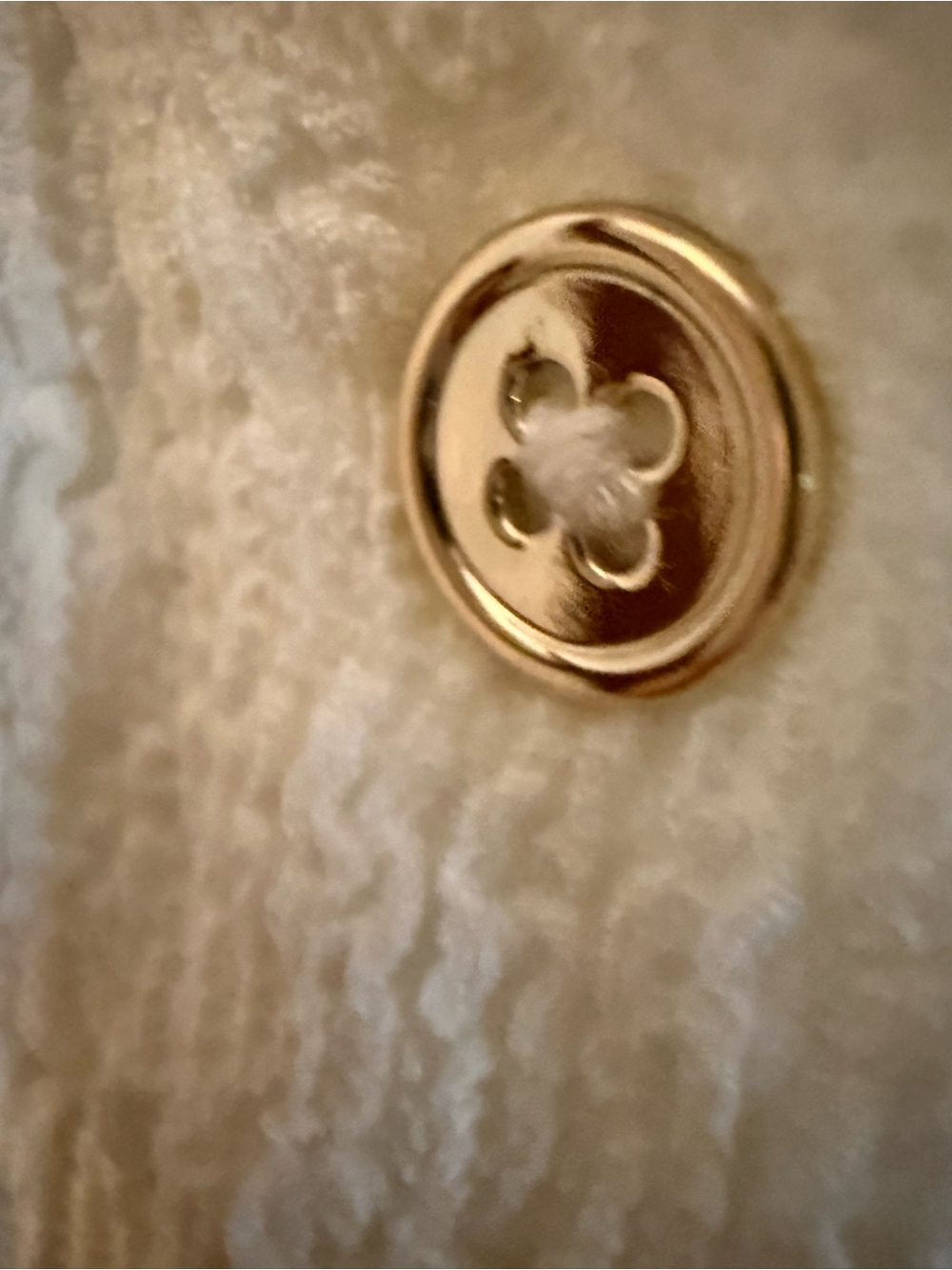 Kasper Cream Textured Button-Down Collared Top - Picture 3 of 6